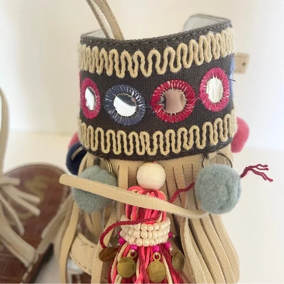 Sam Edelman | Pompom | Embellished | Sandals | Size 10 - Picture 5 of 11